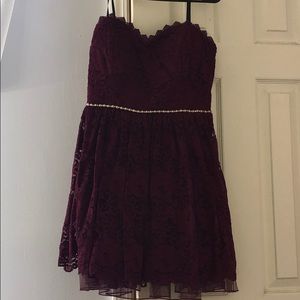 Burgundy Lace Dress